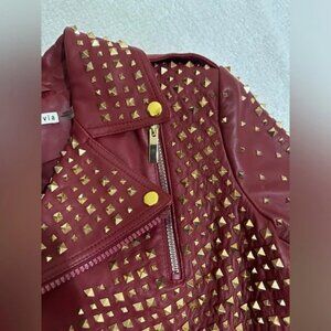 ALICE +OLIVIA KRISHNA LEATHER CROPPED MOTO JACKET